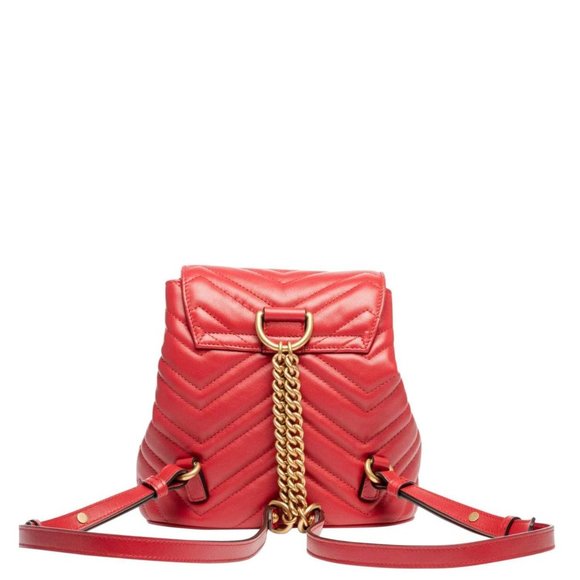 Gucci Marmont Quilted Leather Backpack in Red